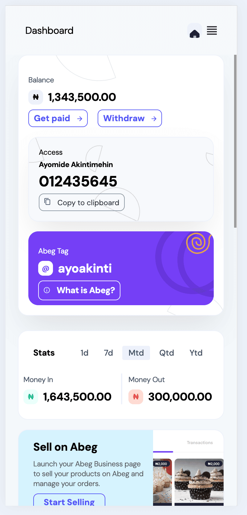 Patronize dashboard mobile view Image 2
