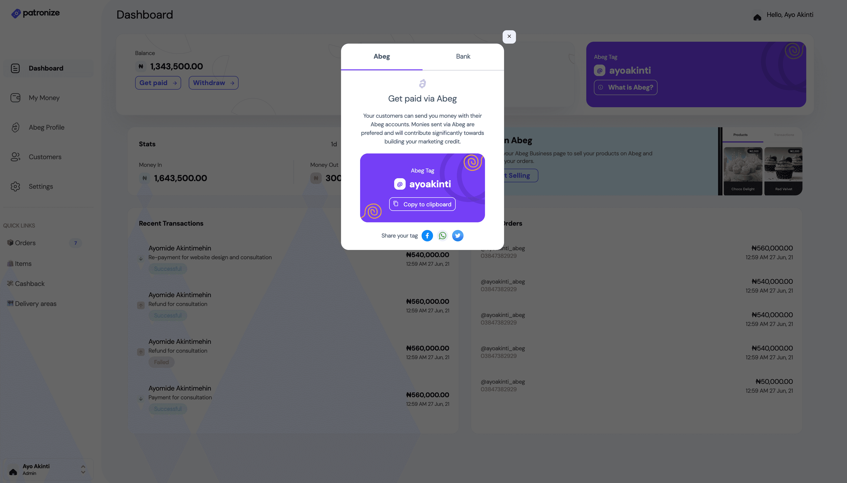 Patronize dashboard Image 3