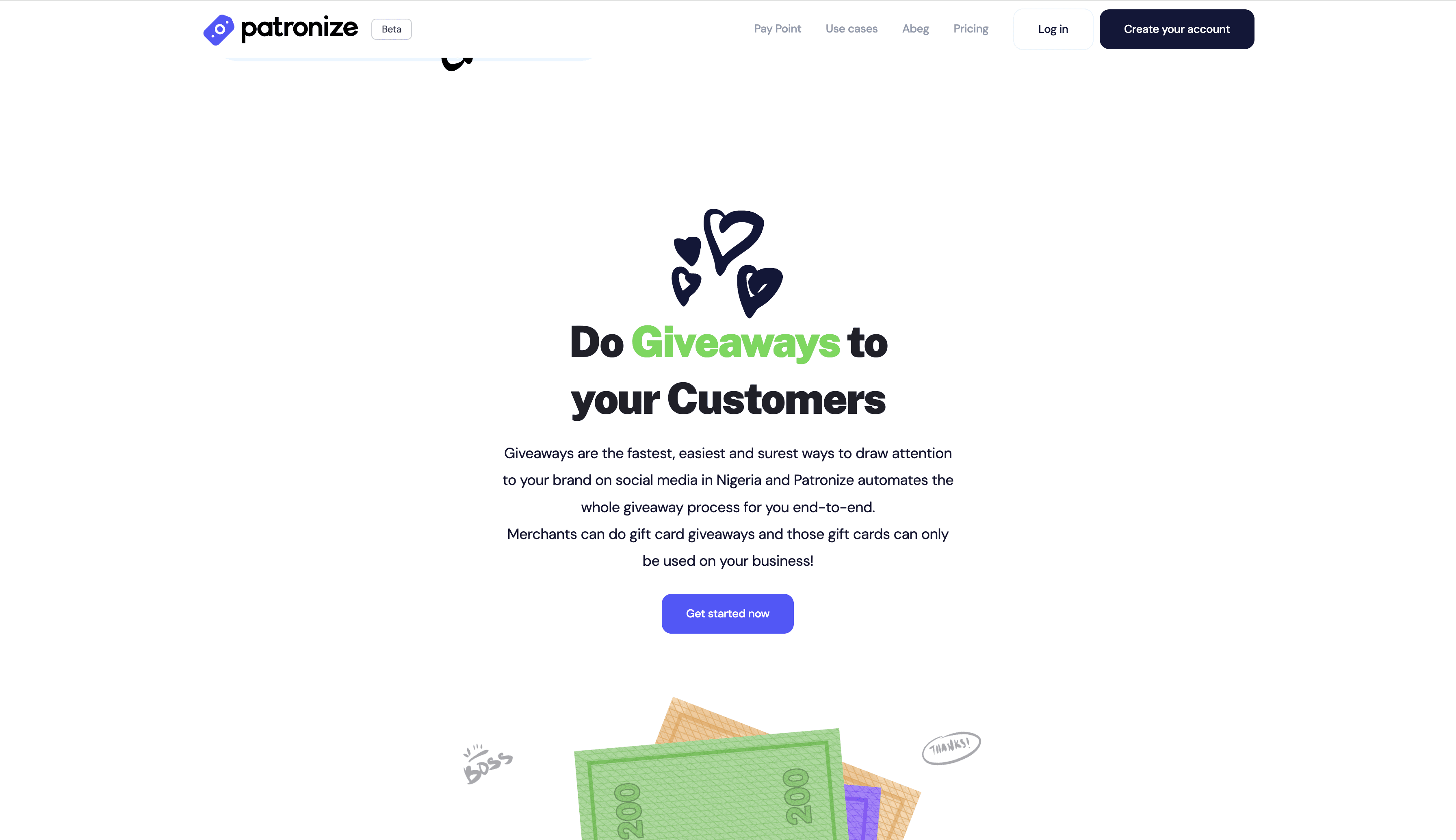 Patronize website desktop view Image 3