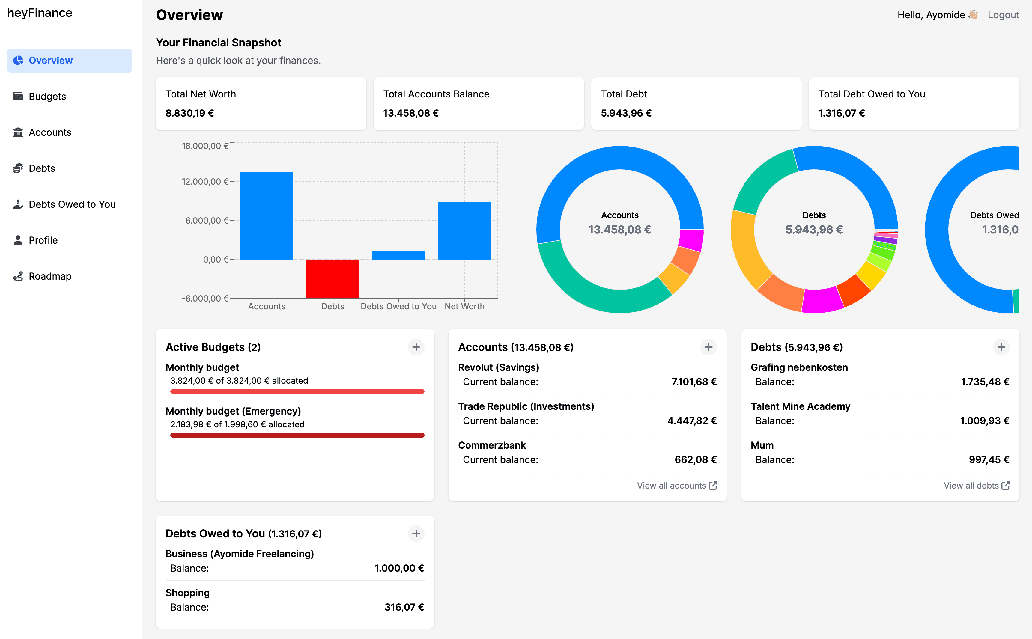 Thumbnail of heyFinance, featuring its design and layout